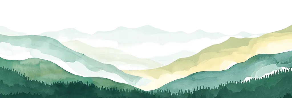 Paysage de montagnes et forêts