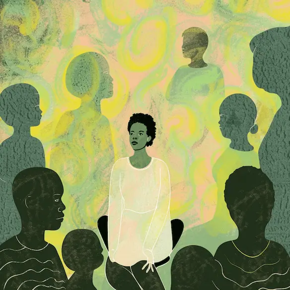 femme en communication avec des âmes