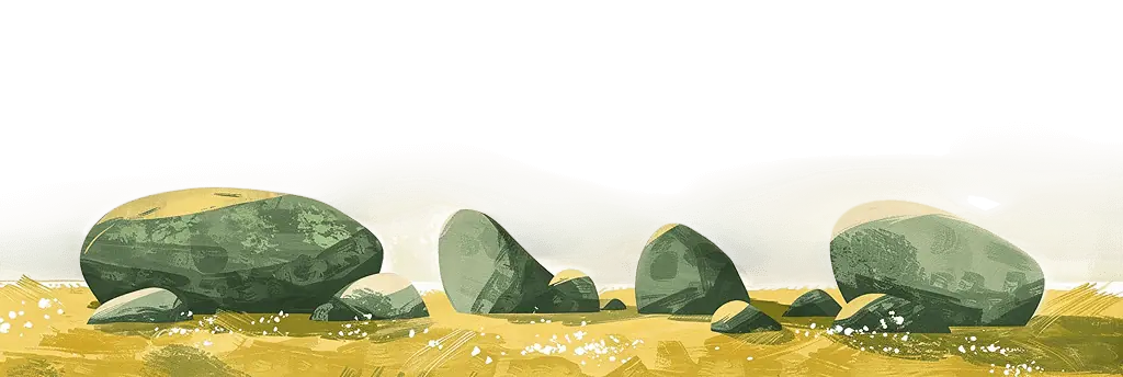 Pierres sur un sol naturel